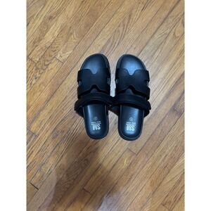 NWOT SM NYC‎ Slip On Slide Womens 9 Black Adjustable Trendy Casual